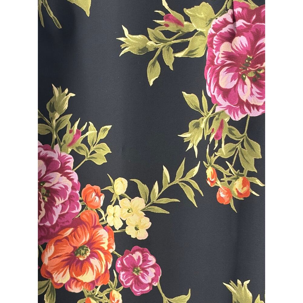 Vintage 90s Olivia Rose Floral Maxi Dress Black‎ Sleeveless Size 14P - Picture 6 of 9
